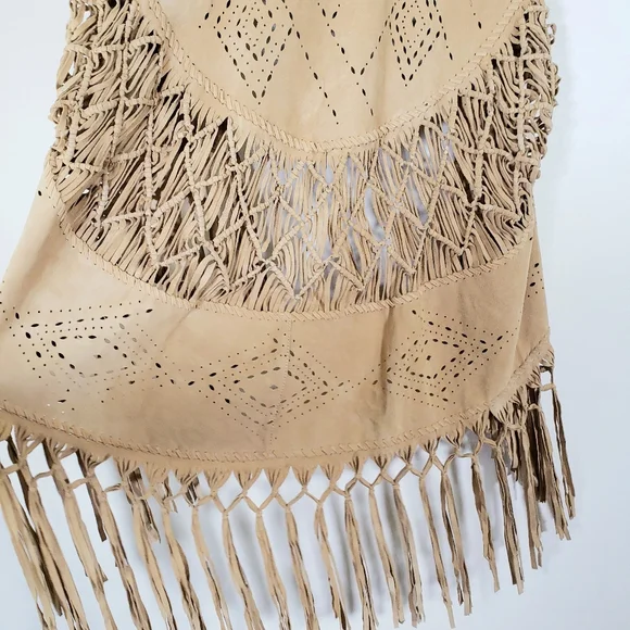 Mahiya Nomad Suede Fringe Vest Tan - Picture 14 of 17